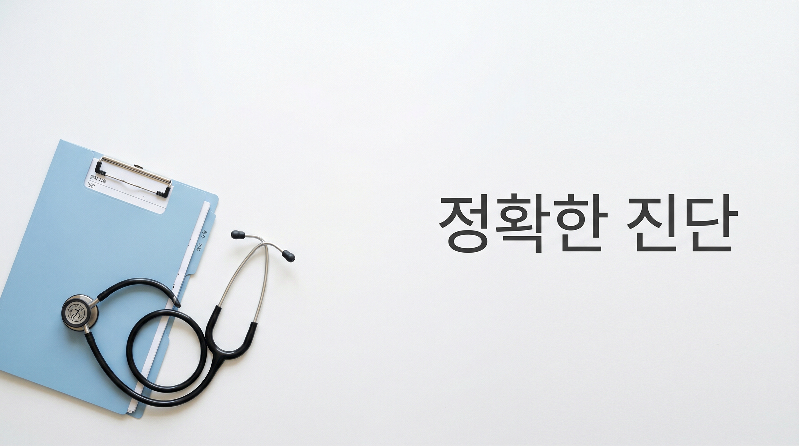 클립보드와 청진기 — 정확한 진단을 위한 의료 서류